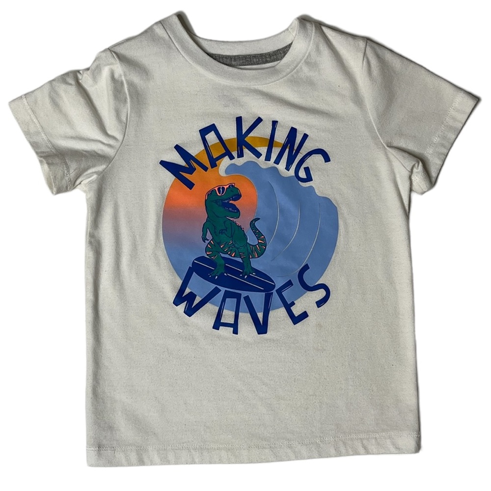 OKIE DOKIE Boys White 4T Graphic Short Sleeve T-Shirt
